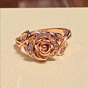 Jared Rose Gold and Sapphire “Belle” Rose Ring (size 6)